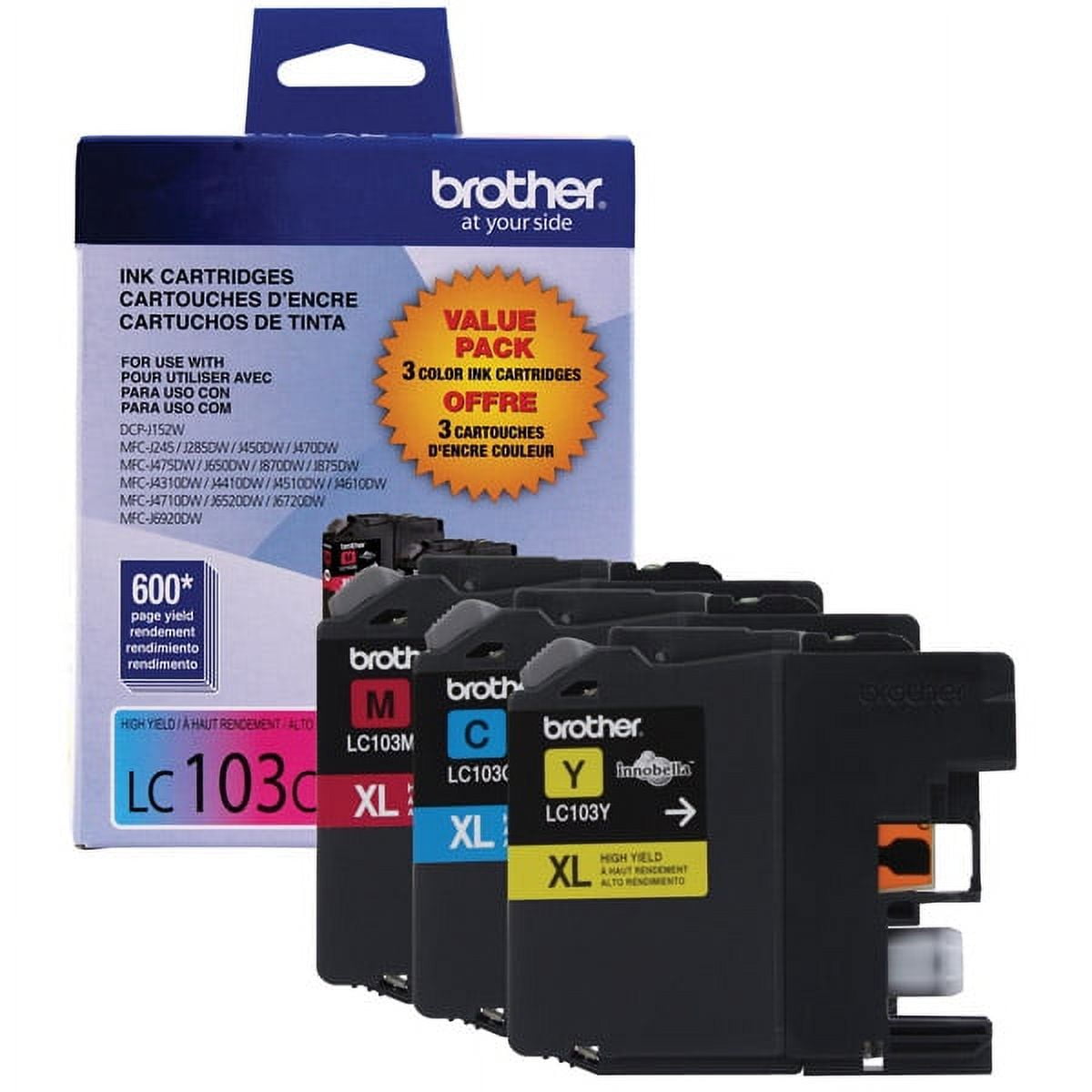 Brother Genuine LC1033PKS High-yield Color Ink Cartridges