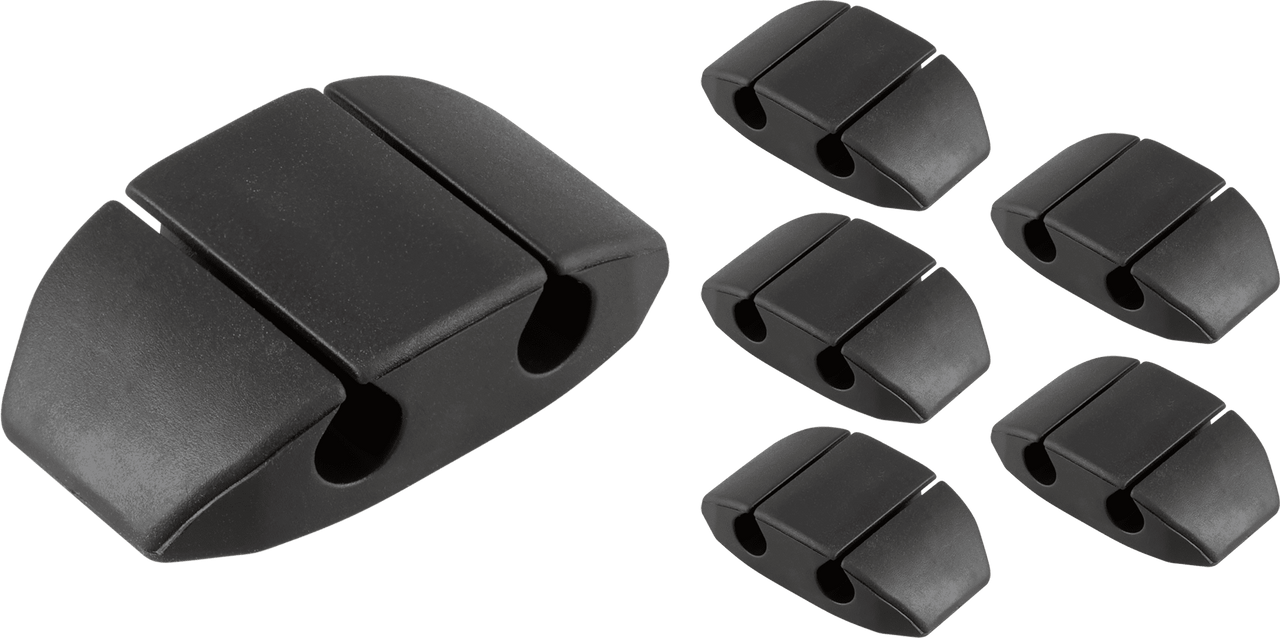 Cordinate Cable Management Dots, Dual Slot, Black, 6pk