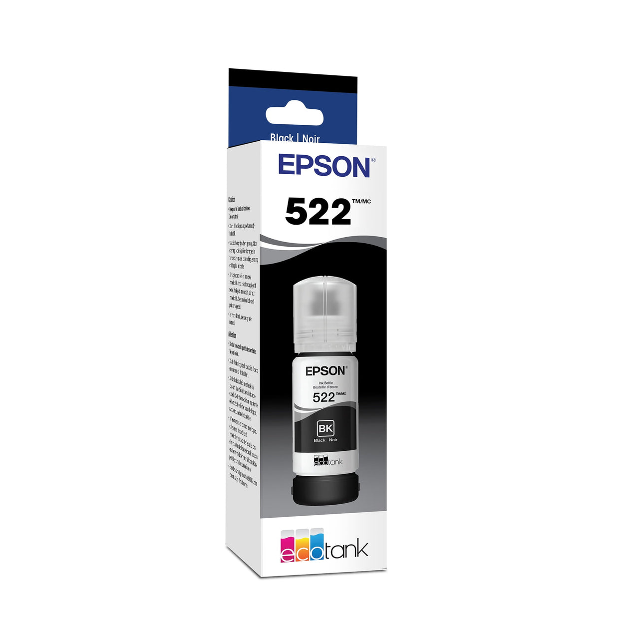 Epson 522 EcoTank Ink Ultra-high Capacity Bottle Black  (T522120-S) Works with EcoTank ET-2720, ET-2800, ET-2803, ET-2840, ET-4700, ET-4800, ET-4810