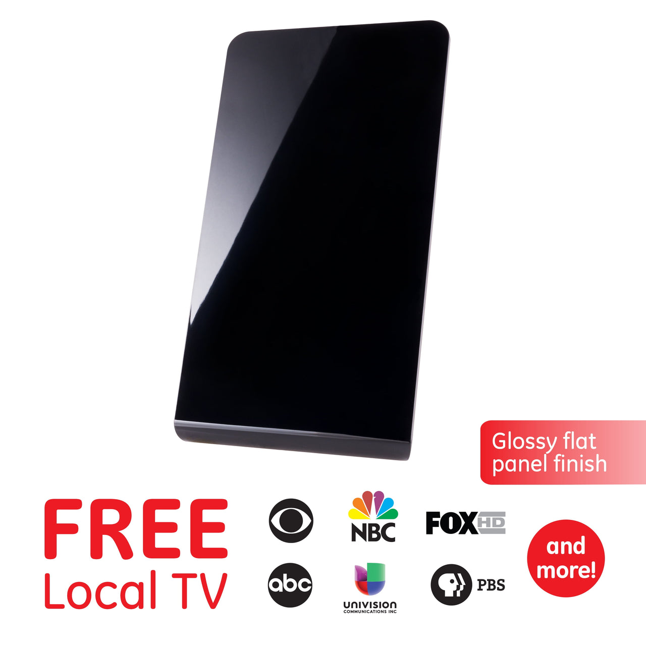 General Electric Flat Panel Indoor HDTV Antenna, 40-mile Range, VHF 1080P 4K, Black, 48283