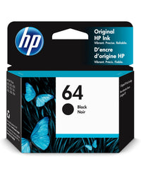 HP 64 Black Original Ink Cartridge, ~200 pages, N9J90AN#140