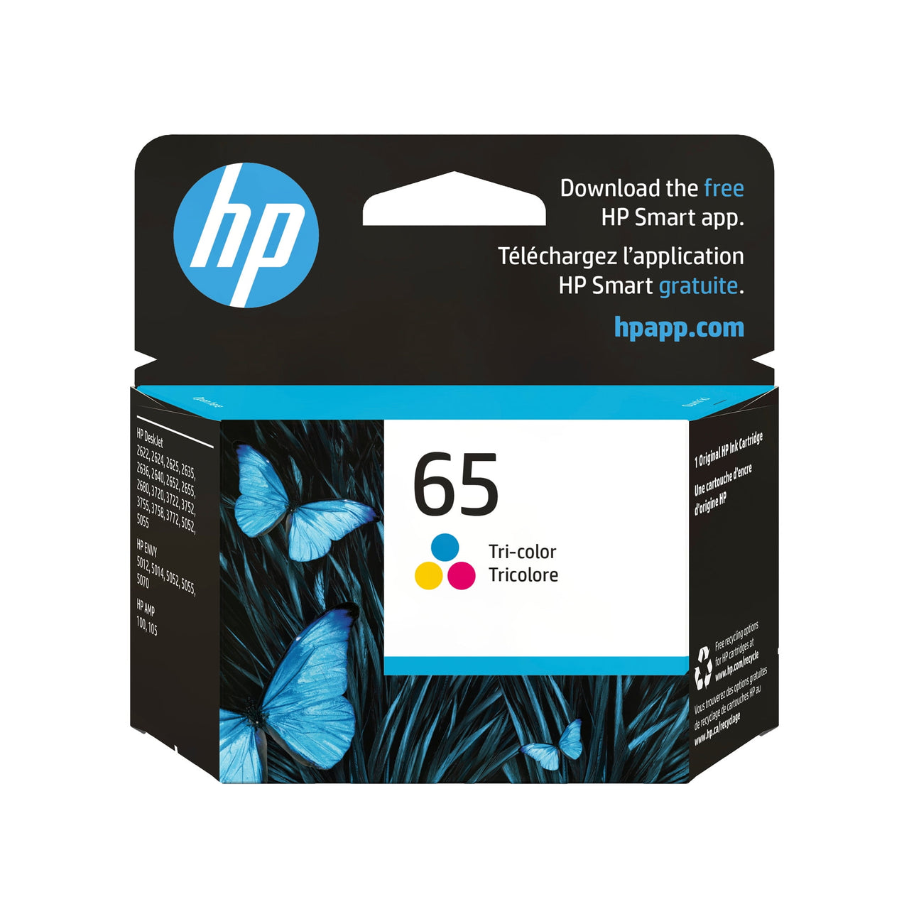 HP 65 Black Original Ink Cartridge, ~120 pages, N9K02AN#140