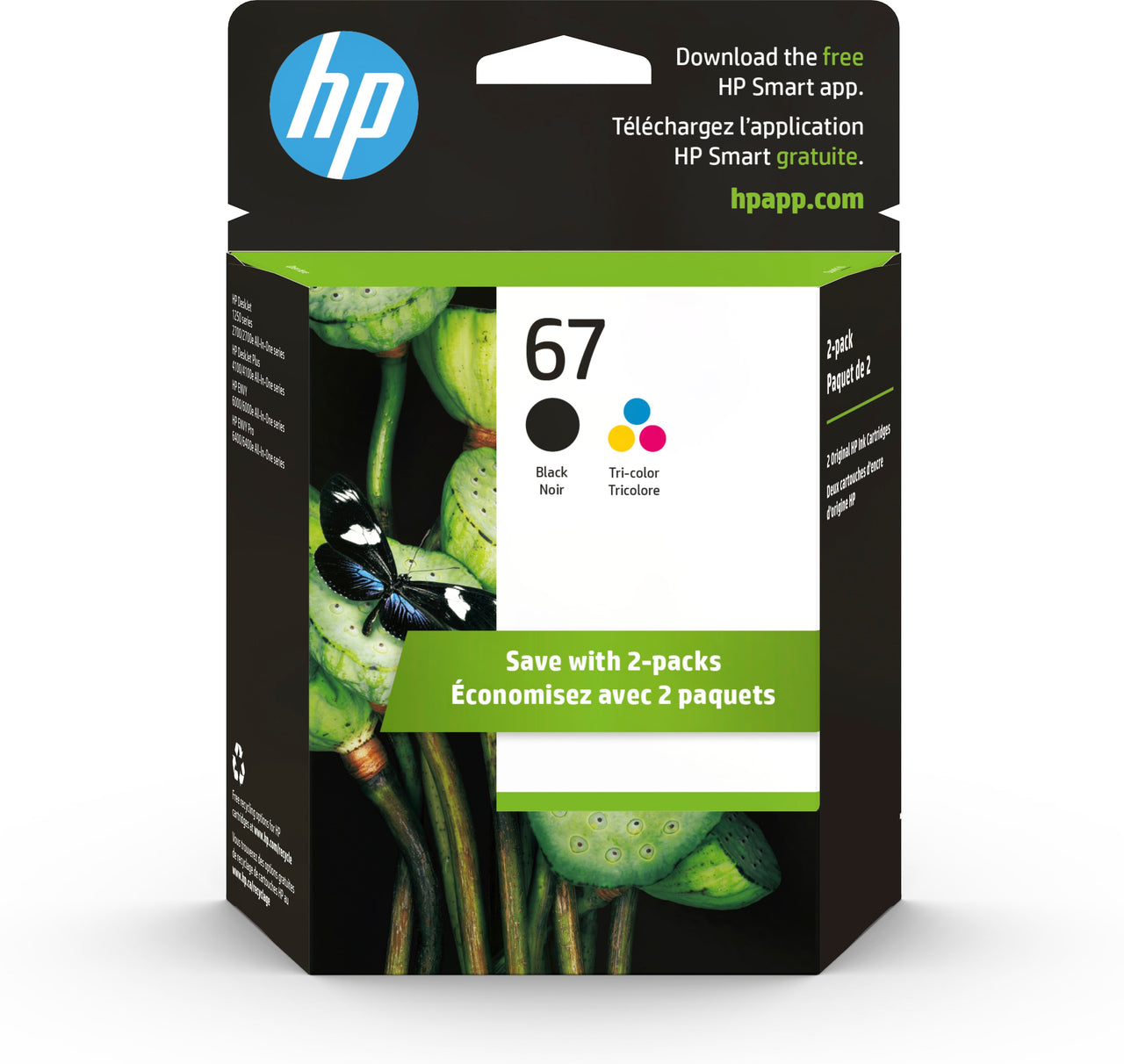 HP 67 Black Original Ink Cartridge, ~120 pages, 3YM56AN#140