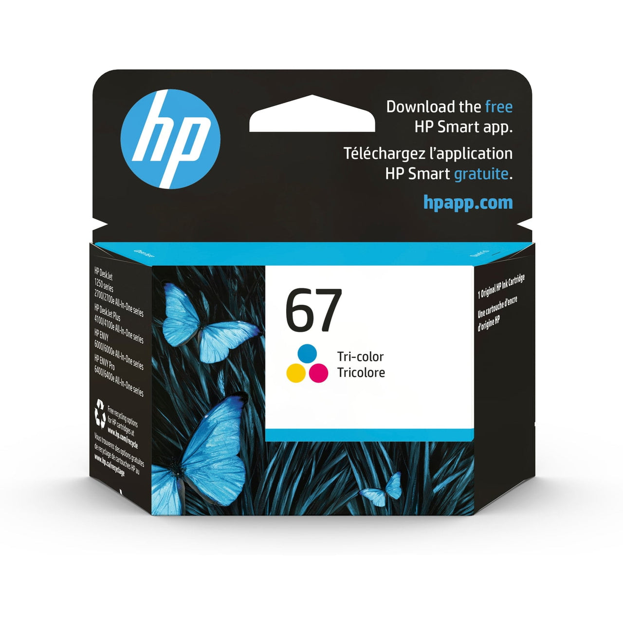 HP 67 Black Original Ink Cartridge, ~120 pages, 3YM56AN#140