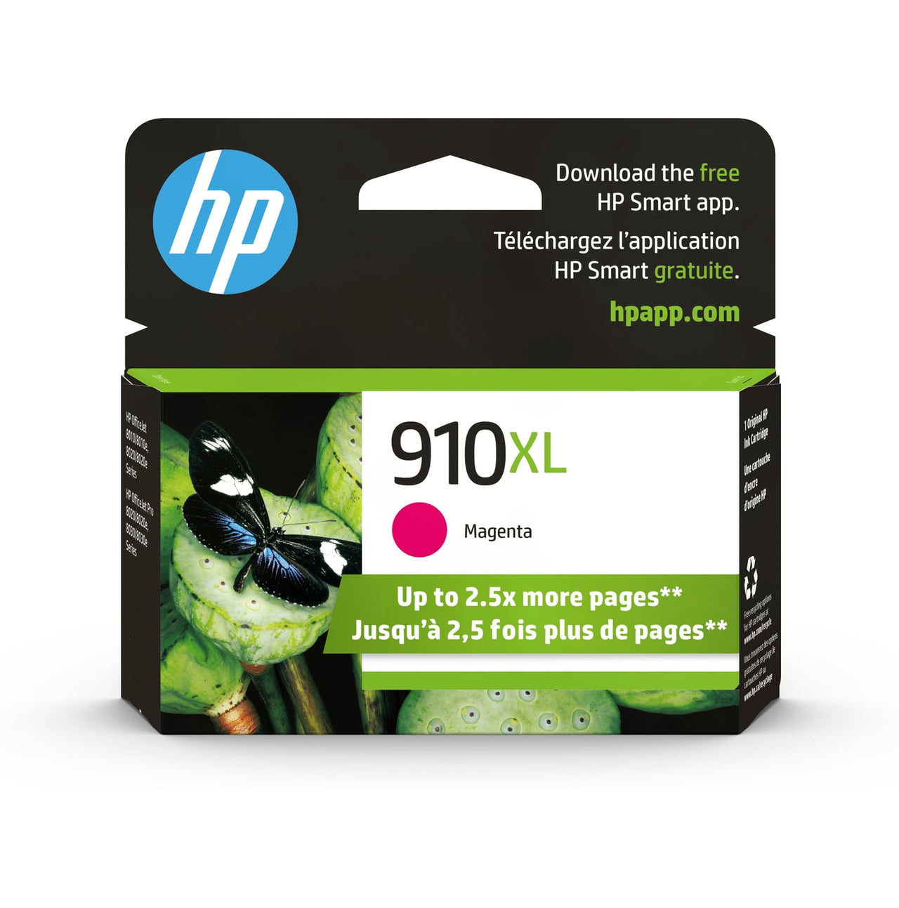 HP 910XL High Yield Black Original Ink Cartridge, ~720 pages, 3YL65AN#140