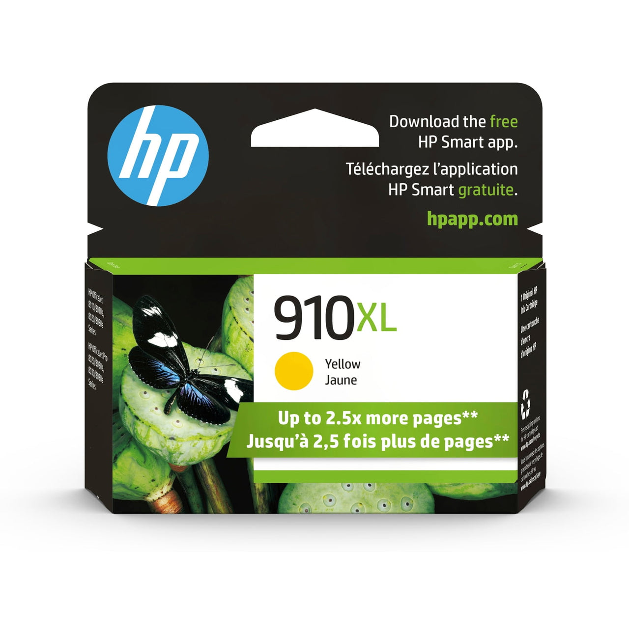 HP 910XL High Yield Black Original Ink Cartridge, ~720 pages, 3YL65AN#140