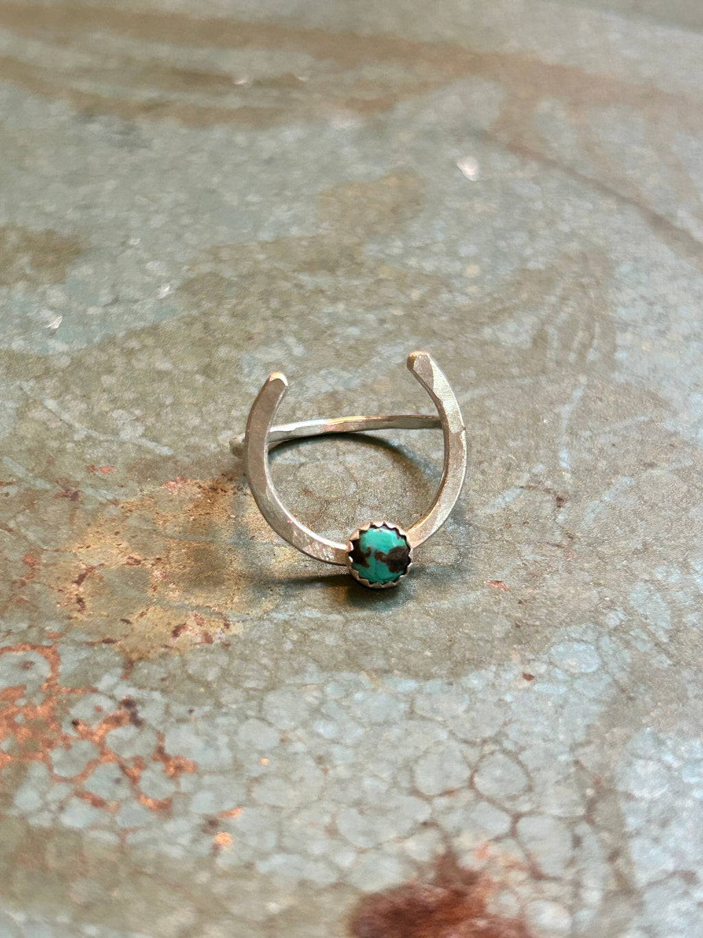 Turquoise Lucky Horseshoe Ring - Large