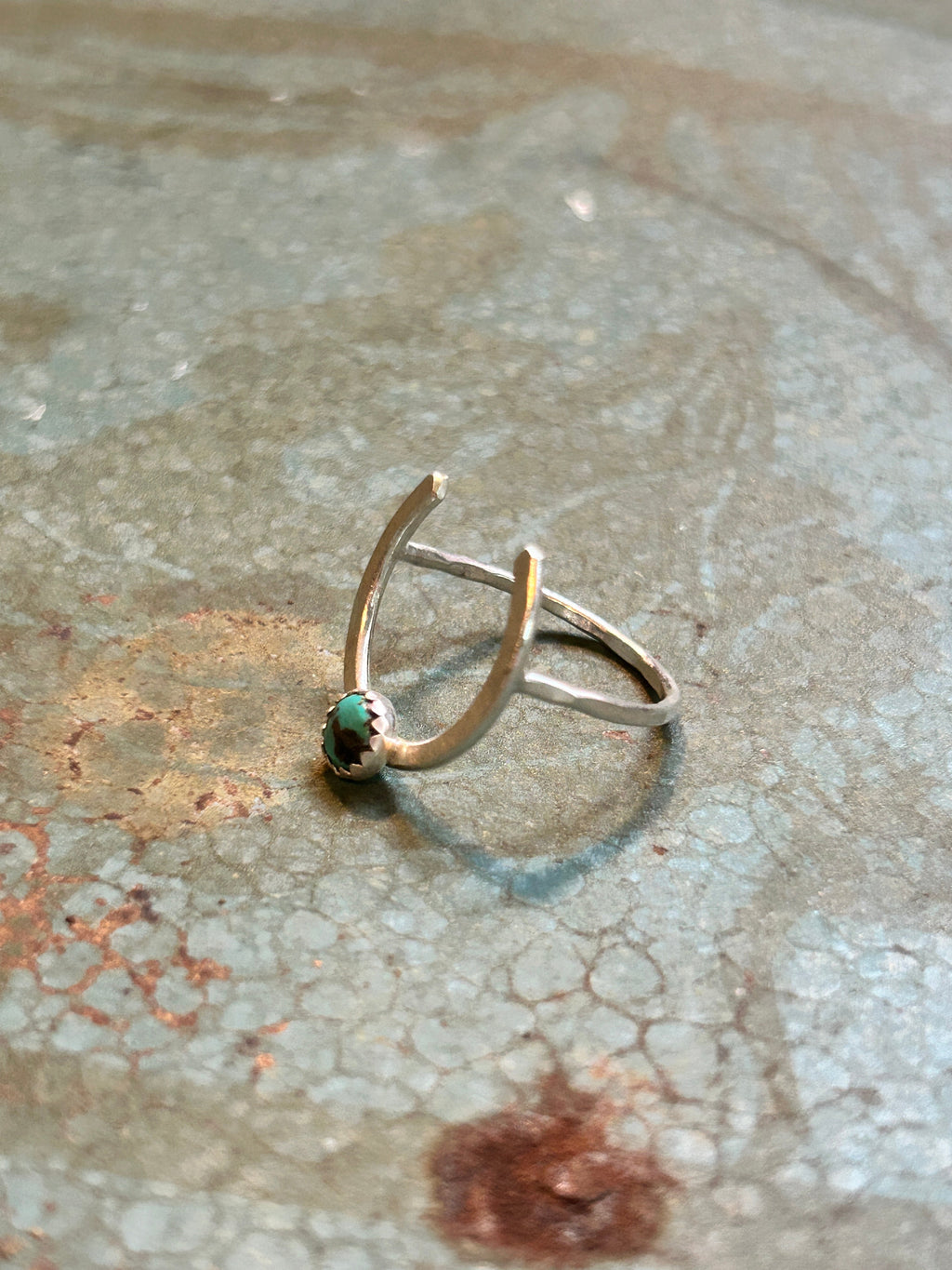 Turquoise Lucky Horseshoe Ring - Large