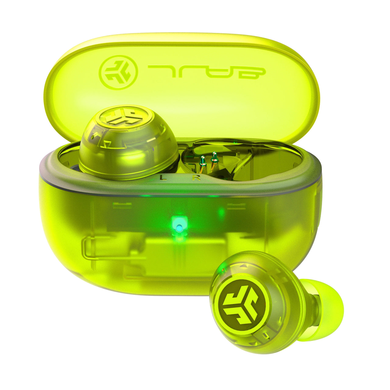 JLab GO Pop Active Noise Cancelling Bluetooth Earbuds, Charging Case, Fuchsia