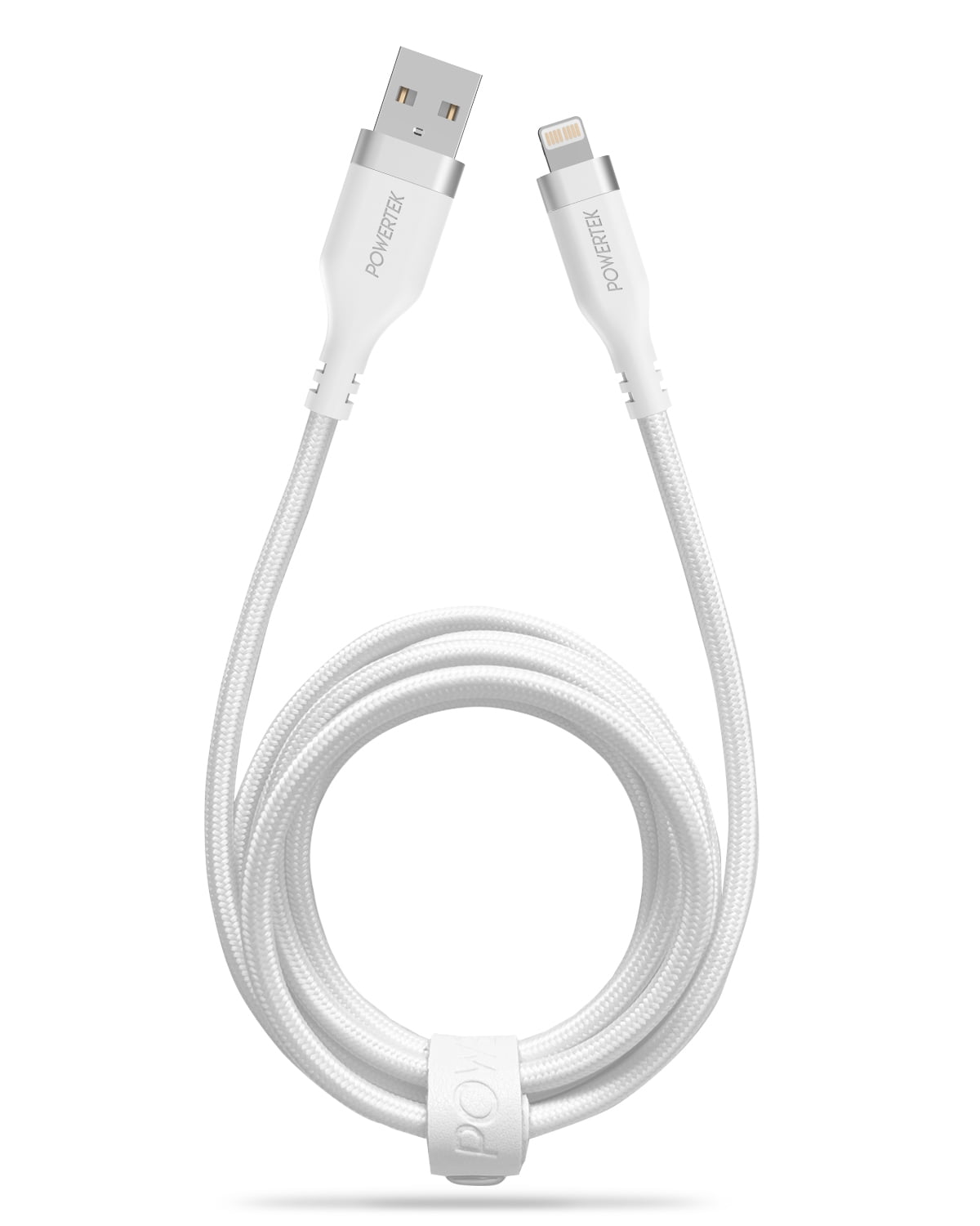 Liquipel Powertek iPad & iPhone Lightning Charger Cable, Fast Charging 6ft MFI, Premium White