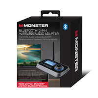 Monster 2-in-1 Bluetooth Transmitter for TV & Speakers, Wireless Bluetooth Adapter, Black