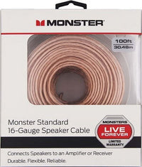 Monster Standard® Clear Coat Speaker Cable 100 Feet,Direct Connection