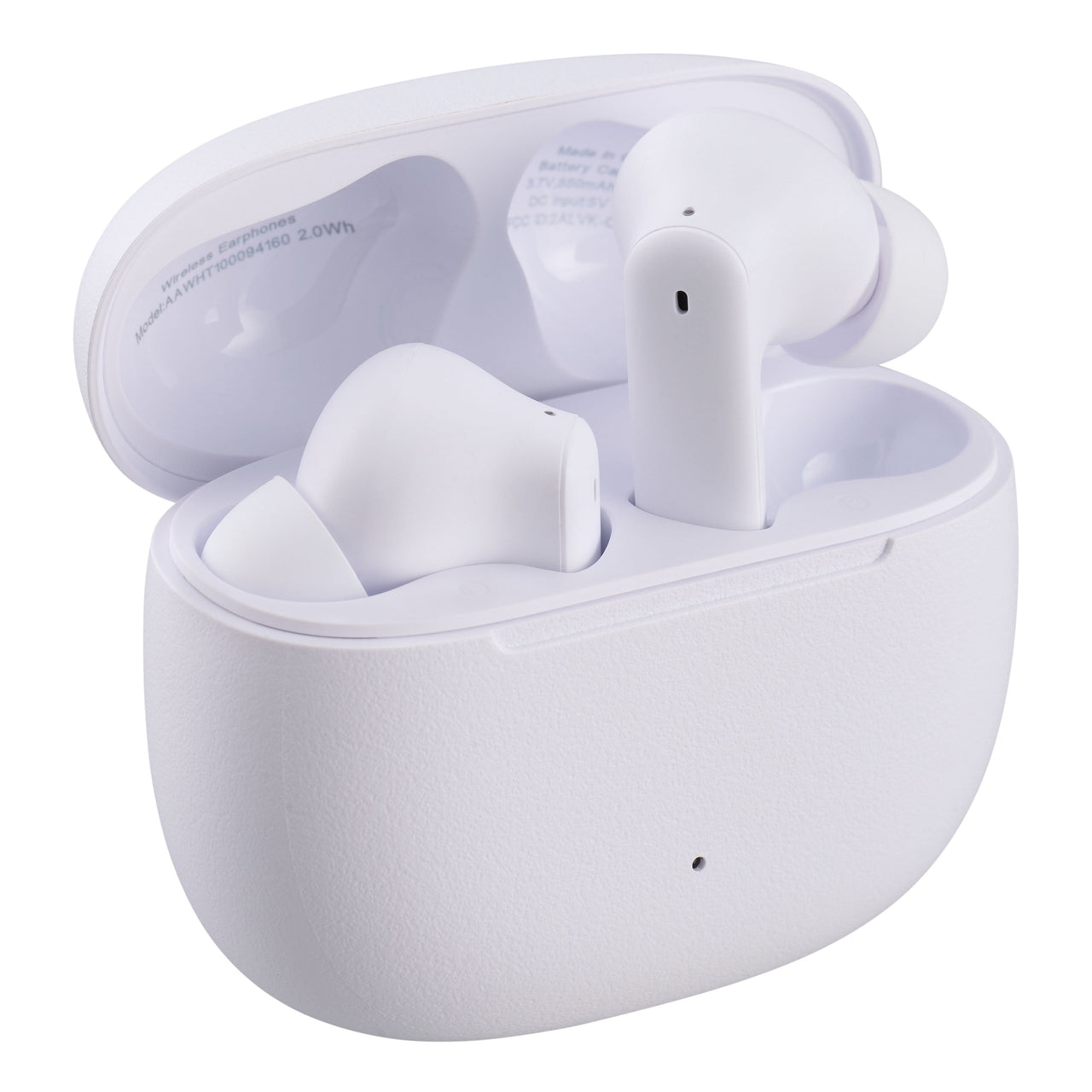 onn Bluetooth Wireless Earphones with Active Noise Canceling and Wireless Charging Case, White