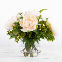 Faux Peony Centerpiece Arrangement in Vase - 13