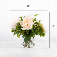 Faux Peony Centerpiece Arrangement in Vase - 13