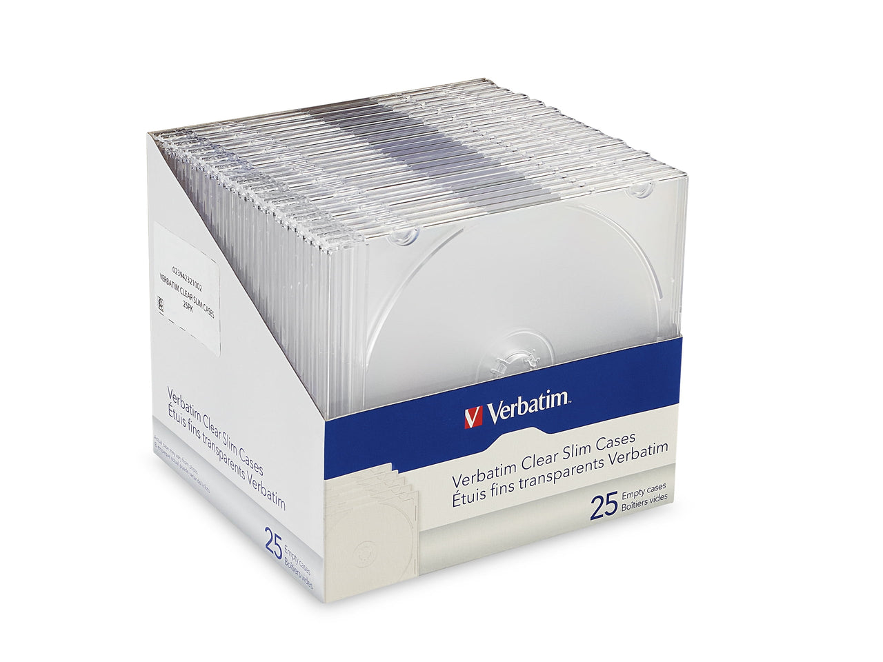 Verbatim Clear Slim Jewel Cases TRecording Media, 25 Packs