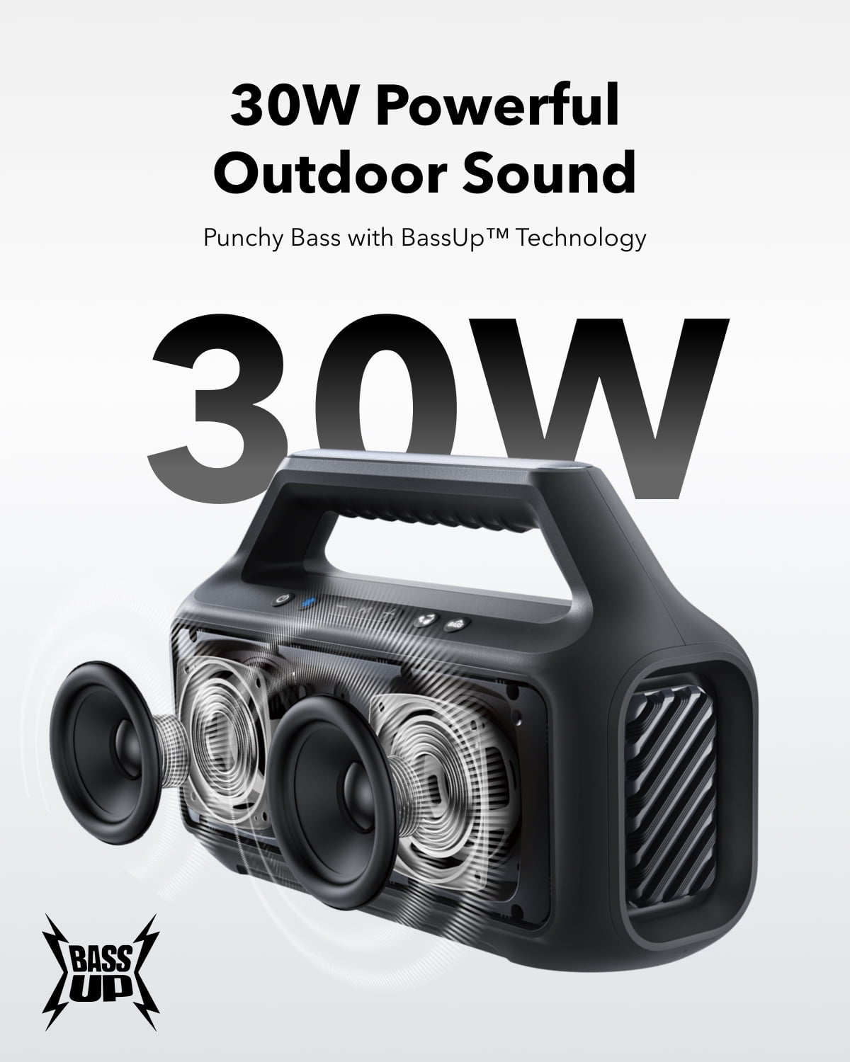 Soundcore Boom 2 SE Outdoor Speaker, 30W, BassUp Technology, 18H Playtime, IPX7 Waterproof, Floatable, New