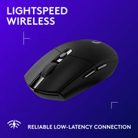 Logitech G305 LIGHTSPEED Wireless Gaming Mouse, HERO Sensor, 12,000 DPI, Lightweight, 6 Programmable Buttons, 250h Battery, On-Board Memory, Compatible with PC, Mac, Black
