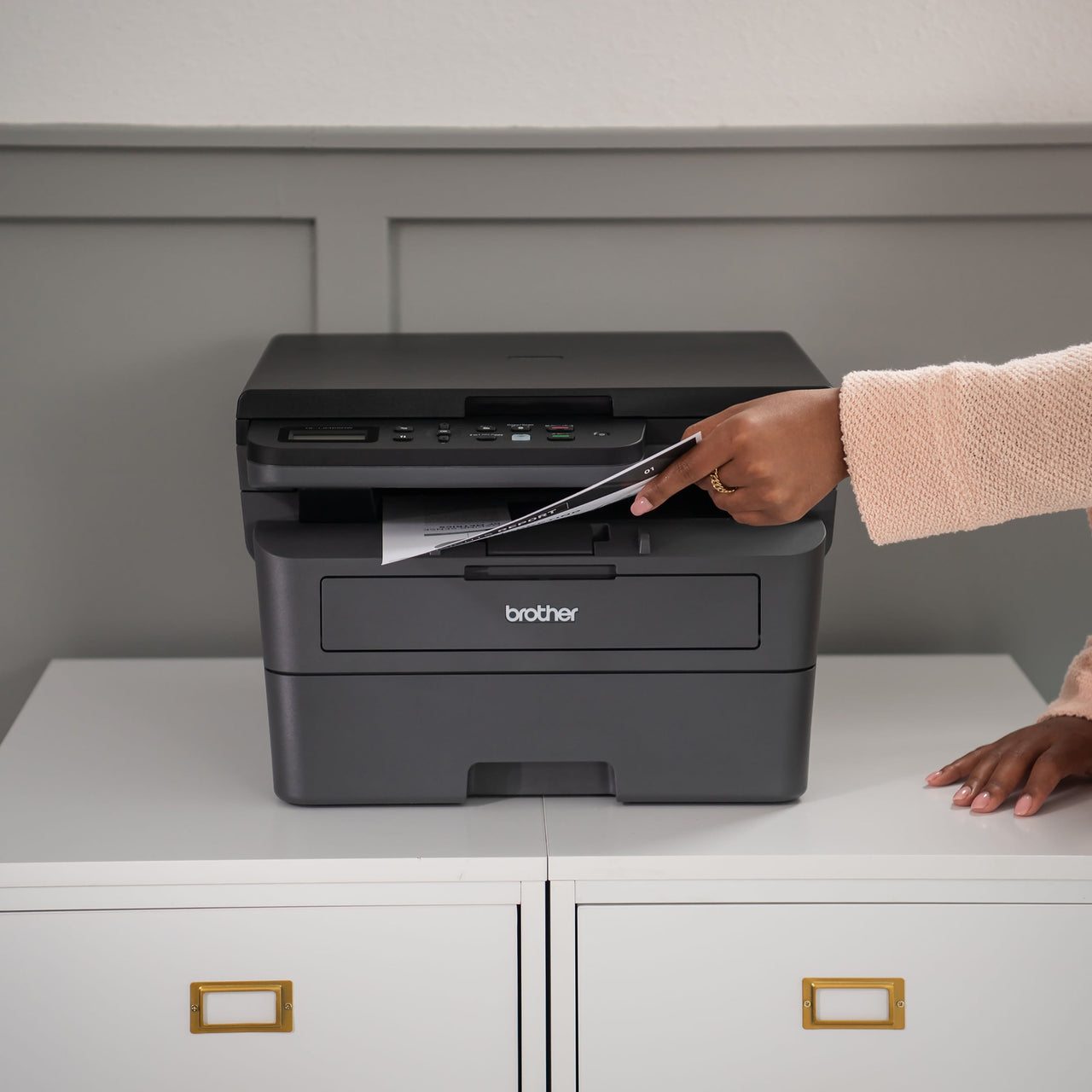 Brother Wireless HL-L2465DW Compact Monochrome Multi-Function Laser Printer with Print, Copy and Scan, Duplex and Mobile Printing