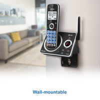 AT&T 4-Handset Expandable Cordless Phone with Unsurpassed Range, Bluetooth Connect to Cell, Smart Call Blocker and Answering System, DLP72412 (Black)