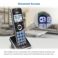 AT&T 4-Handset Expandable Cordless Phone with Unsurpassed Range, Bluetooth Connect to Cell, Smart Call Blocker and Answering System, DLP72412 (Black)