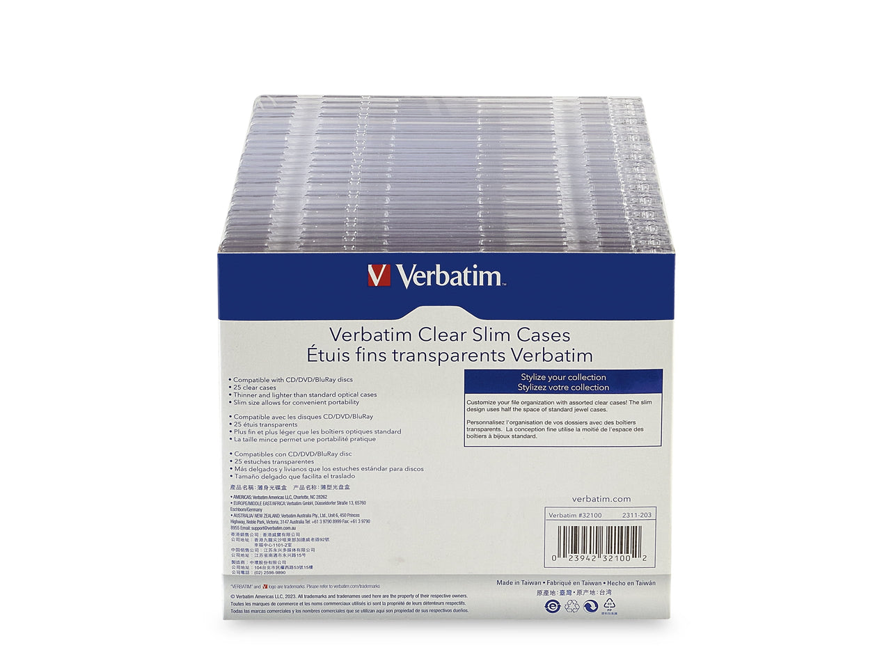Verbatim Clear Slim Jewel Cases TRecording Media, 25 Packs