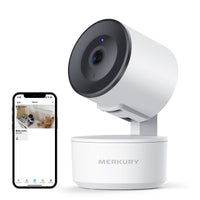 Merkury Smart Indoor Camera 1080p - Auto-Tracking Wi-Fi Security Camera, White (1-Pack)
