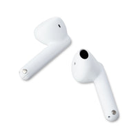 onn Bluetooth Wireless Earphones with Environmental Noise Canceling Microphones and Charging Case, White