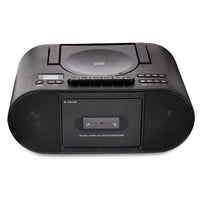 onn. Portable CD/Cassette Boombox with Bluetooth Wireless Technology, Black