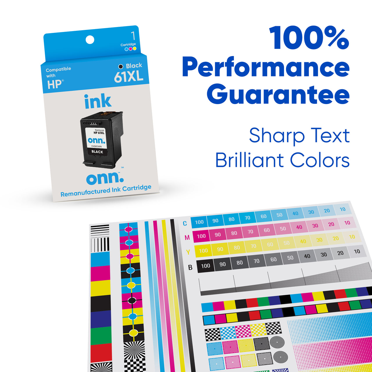 Remanufactured onn Ink Cartridge, HP 61XL Black