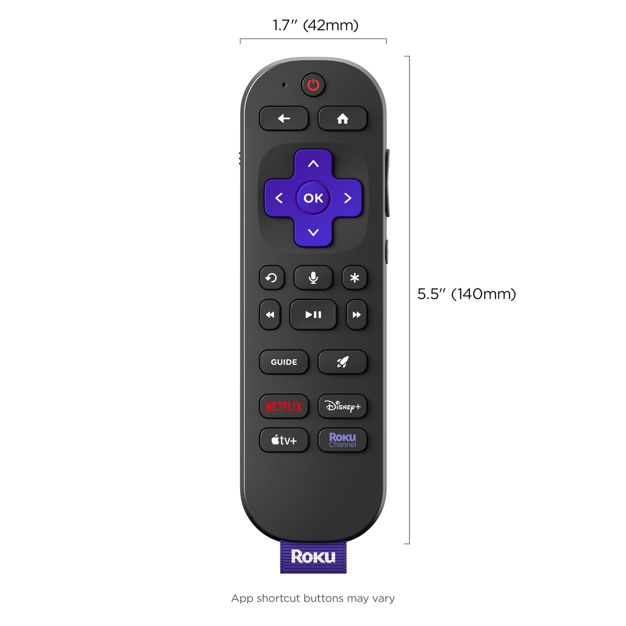 Roku Voice Remote Pro (2nd Ed.) - Rechargeable TV Remote Control with Hands-free Voice Controls, Backlit Buttons, & Lost Remote Finder - Replacement Remote Compatible with All Roku TV, Players, Audio