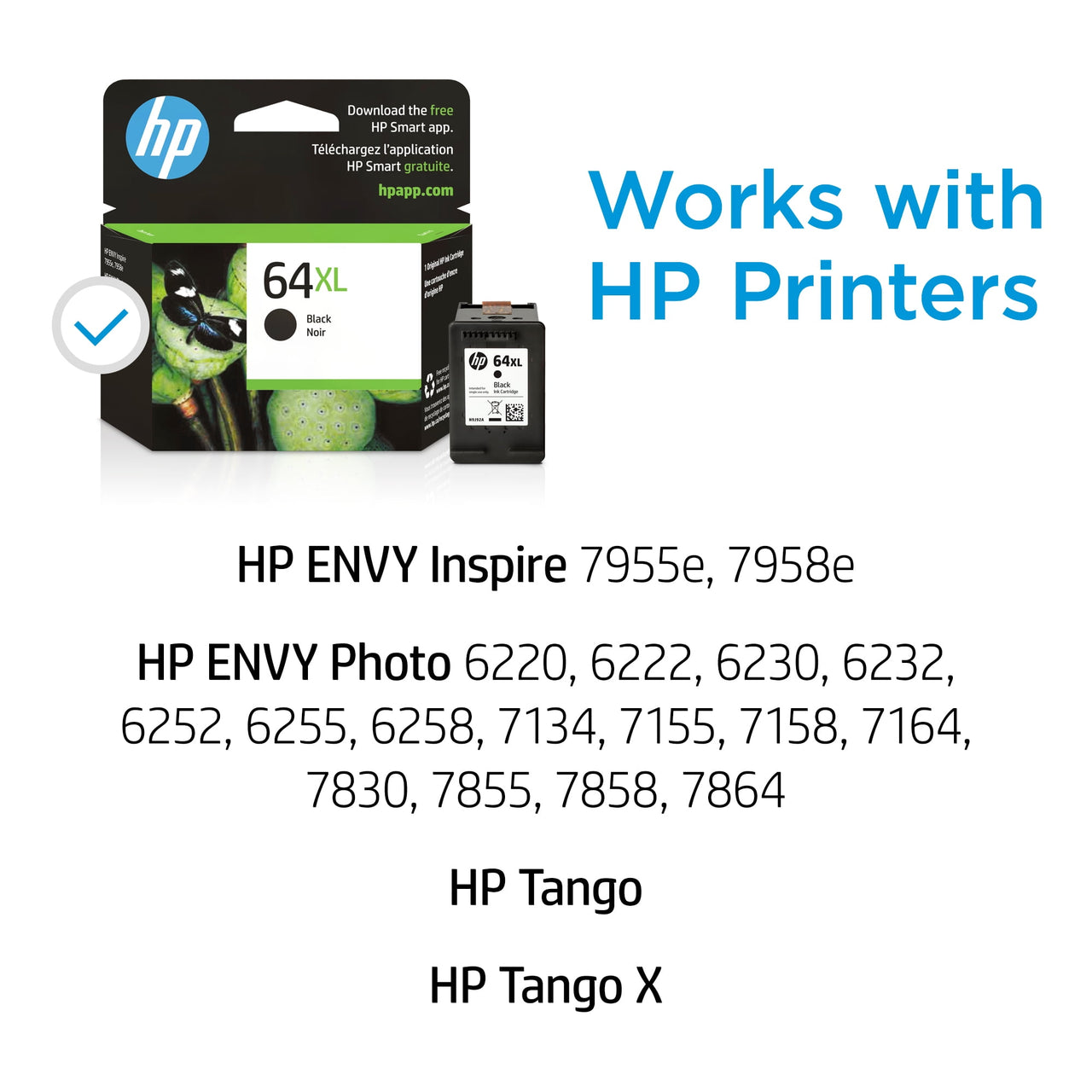 HP - Hp 64xl Black High Yield Original Ink Cartridge, 600 Page-Yield