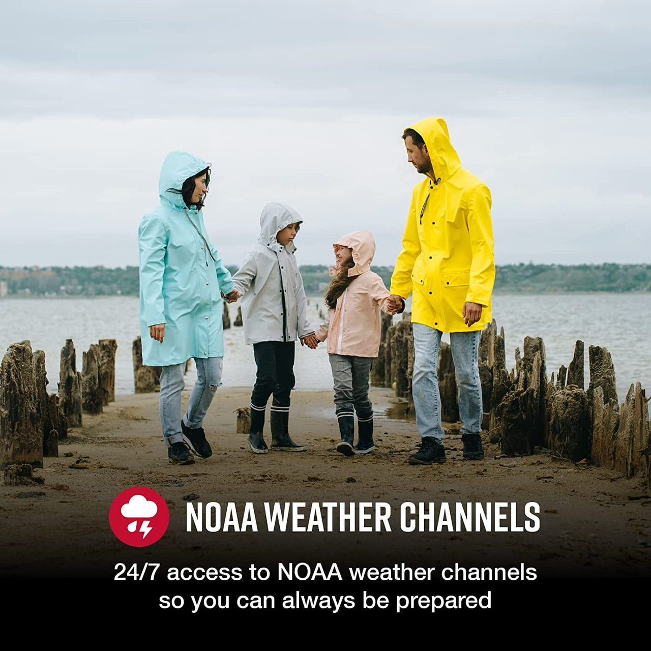 Cobra RX385 Two-Way Radios (Pair) Rugged and Water Resistant Walkie Talkies, up to 32 mile Extended Range & 40 Channels, NOAA Weather Chanels and Weather Alerts
