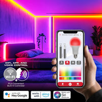 Monster Smart Lighting Indoor LED Strip Lights, RGBIC Multicolor Flow LED Lights, for Christmas, Halloween, Party, Gameday and More, 100’