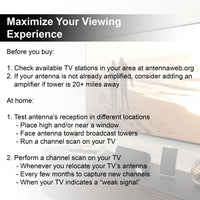 General Electric Crystal Amplified HDTV Antenna, 50-mile Range, VHF 1080P 4K,  Black, 48732