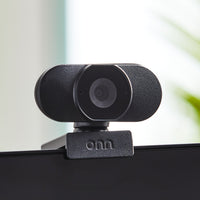 onn 1440P Webcam with Autofocus and Built-in Microphone, Adjustable,Black