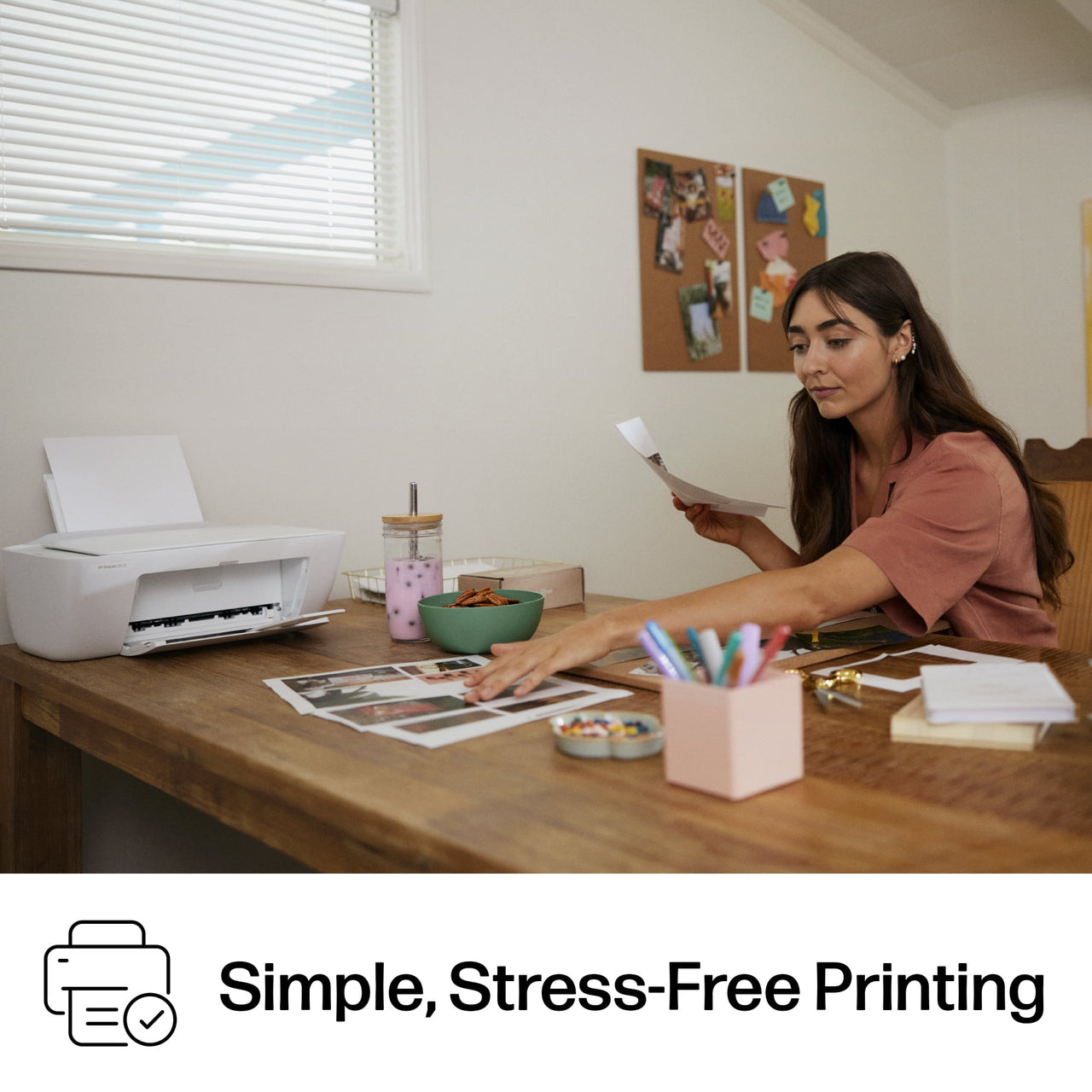 HP DeskJet 2852e Wireless All-in-One Color Inkjet Printer (White), Scanner, Copier, 3 months Free Instant Ink