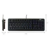 onn Gaming Mechanical Keyboard with Blue Switches, Adjustable 16.8M LED Lighting, 104 Keys, Black