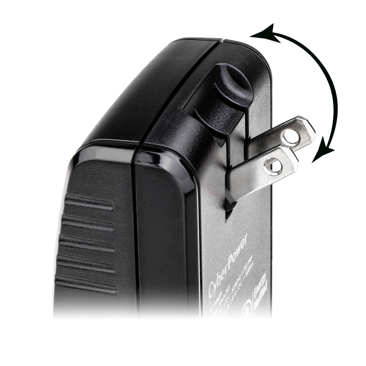 CyberPower CPUAC1U1300 - Universal Power Adapter, 1300mA, USB & Round-Pin Connectors, 7 Tips, Folding Plug