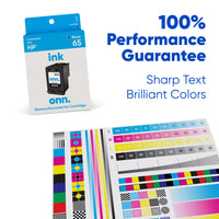 onn HP 65 Printer Ink Cartridge, Black (Remanufactured)