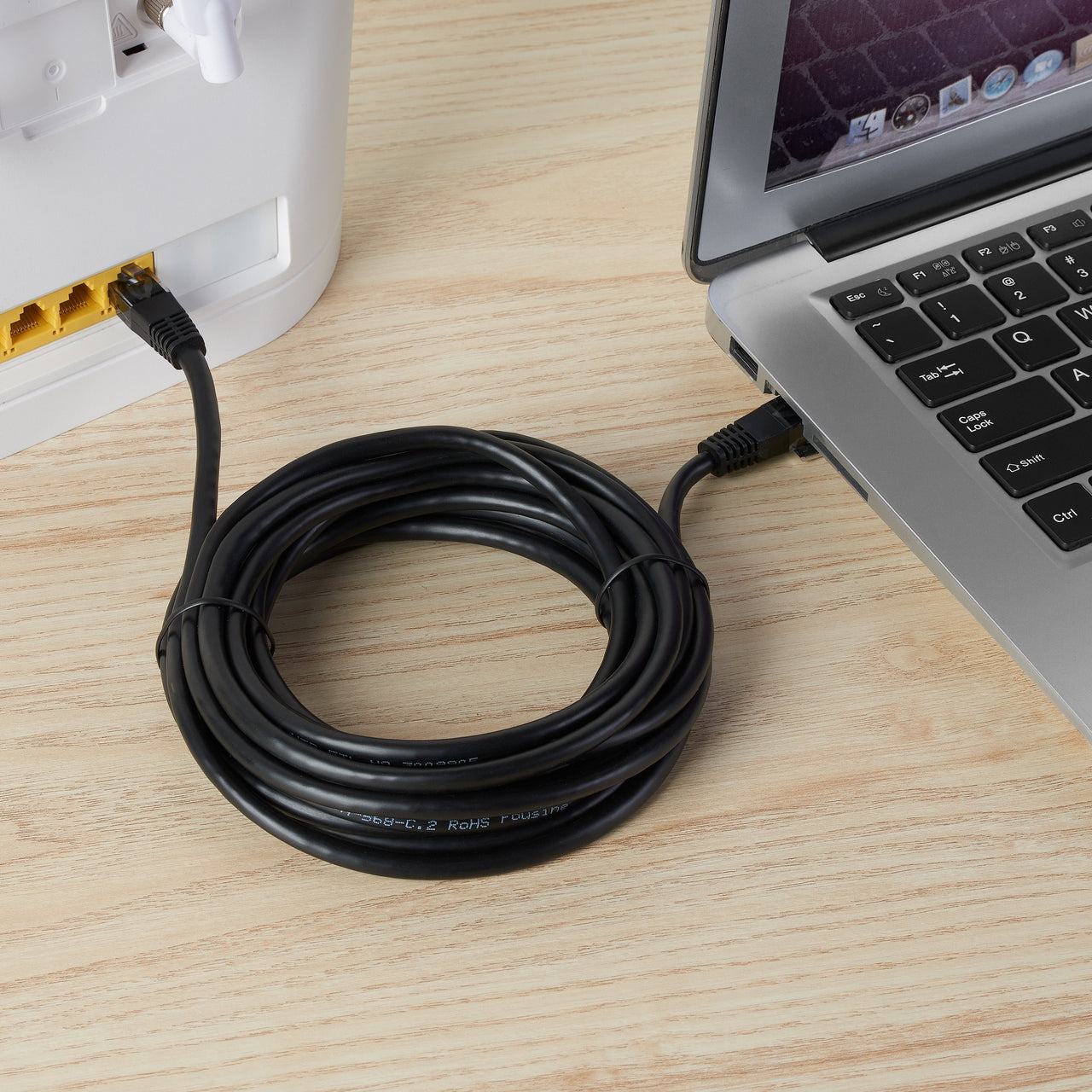 onn 14' CAT6 Networking Cable, Black