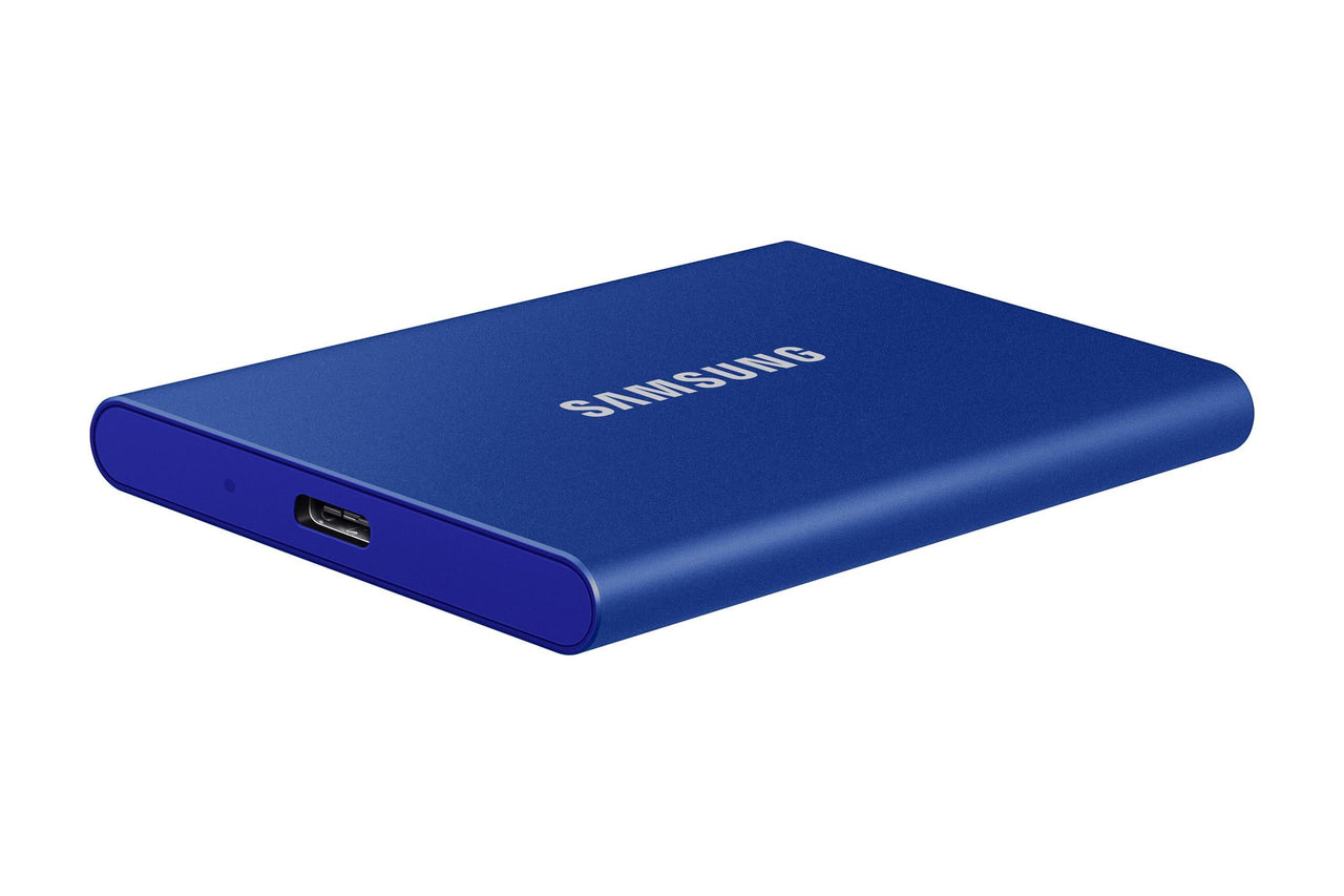 SAMSUNG T7 Portable SSD 1TB Indigo Blue, Up-to 1,050MB/s, USB 3.2 Gen2, External - MU-PC1T0H/AM