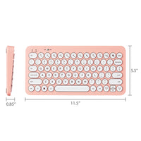 onn Mini Wireless Office Keyboard with USB Receiver, Pearl Blush Pink