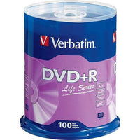 Verbatim Life Series DVD+R 4.7GB 16x Recordable Blank Disc 100PK  Spindle