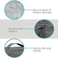 Maxell Soft Shell Electronic Carrying Case with Mesh Pockets, for USBs, Gray