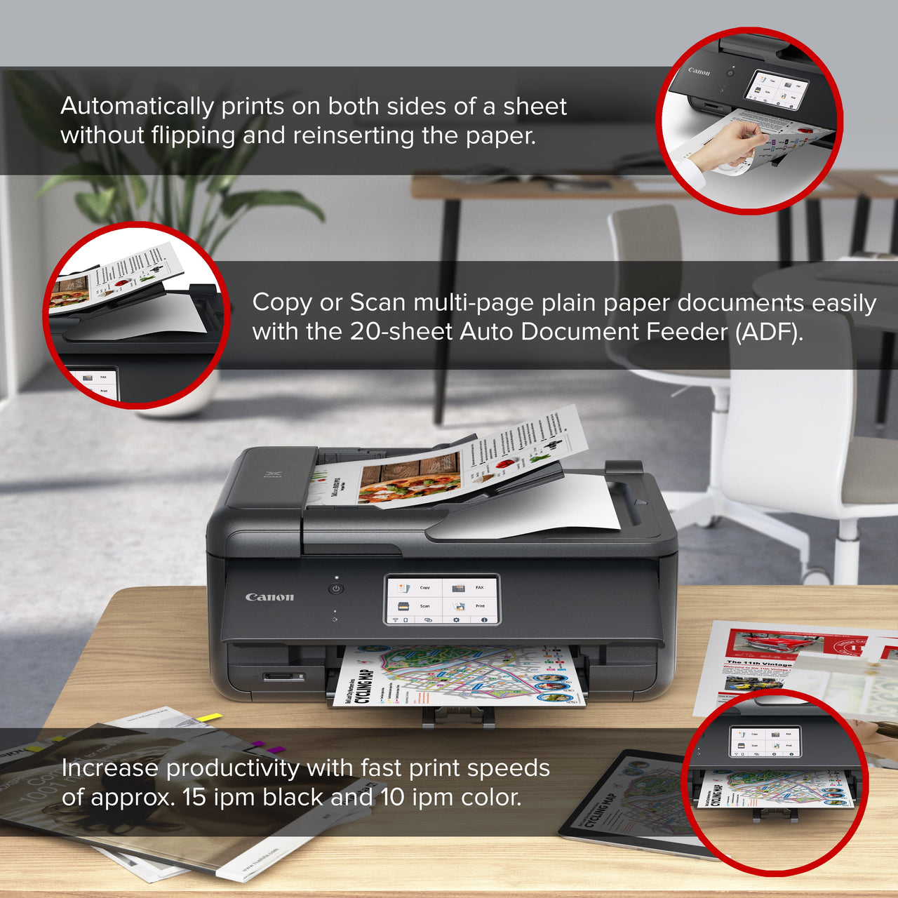 Canon PIXMA TR8622a All-In-One, Wireless Color Inkjet Printer for Home Office Use