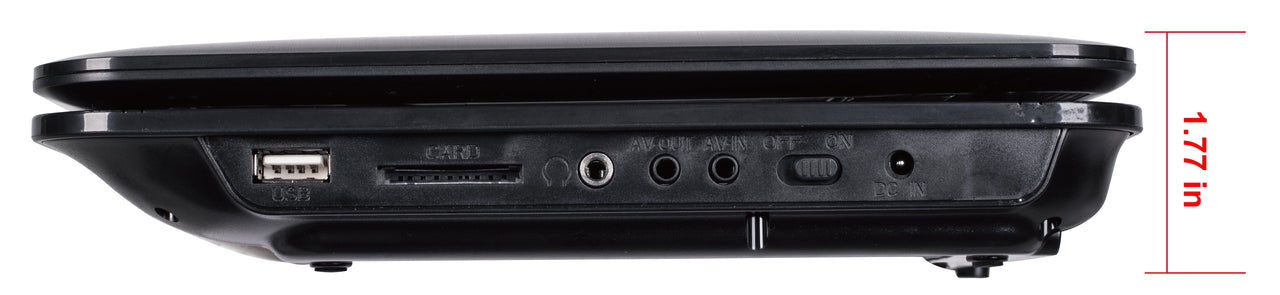 onn 10-Inch Black 480p Portable DVD Player Kit with Screen Swivel and Built-in Speakers