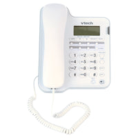 VTech CD1153 White, Corded, Table Top Speakerphone with Caller ID, Ringer Volume Control, No AC Power Required, 60 Number Caller ID History