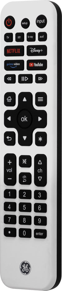 GE Universal Remote Control, 4 Device, Backlit, Rechargeable, Artic White, 80984