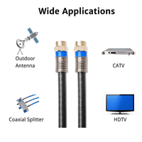 ONN. 25Feet Quad Shield Coaxial Cable, Black Color
